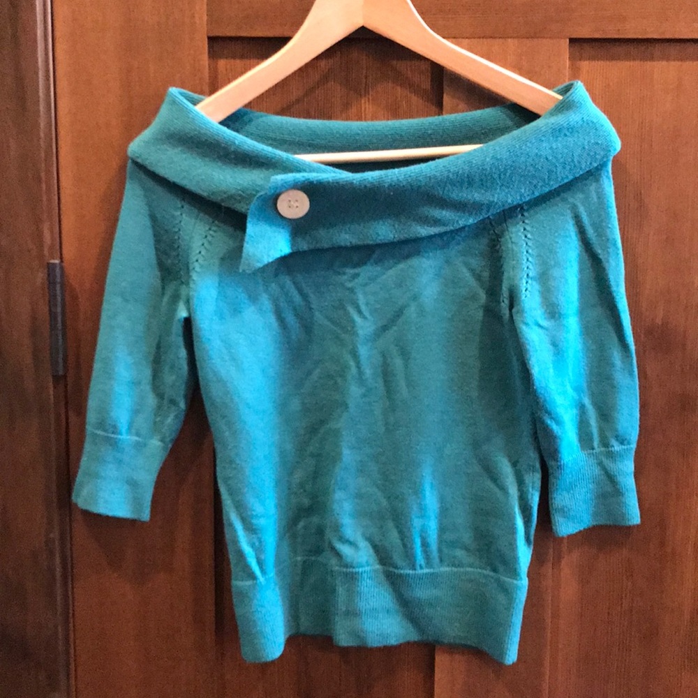 Boat neck teal banana republic sweater